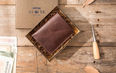 Cool Leather Mens Small Wallets Bifold Slim Front Pocket Wallet for Men - iwalletsmen