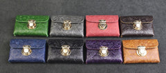 Handmade Leather Floral Mens Cool billfold Wallet Card Holder Small Card Slim Wallets for Men