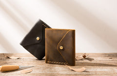 Cool Handmade Leather Mens Small Wallets Bifold Vintage billfold Wallet for Men - iwalletsmen