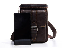 Cool Mens Leather Mens Belt Pouch Waist Bag Shoulder Bag Cell Phone Holster for Men - iwalletsmen