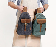 Cool Canvas Mens Sling Bag Sling Backpack One Shoulder Pack Chest Bag for men - iwalletsmen