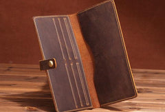 Handmade Cool Leather Wallets Long Leather Wallet Bifold Long Wallet For Men - iwalletsmen