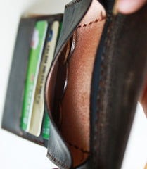 Handmade Vintage Leather Mens Small Bifold Wallet Cool billfold Wallet for Men - iwalletsmen