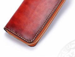 Handmade Leather Mens Chain Biker Wallet Cool Leather Wallet Long Phone Wallets for Men