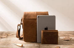 Cool Leather Small Mens Messenger Bags Shoulder Bags for Men - iwalletsmen
