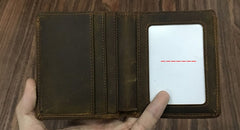 Coffee Cool Leather Mens Small Wallets Bifold Vintage Slim billfold Wallet for Men - iwalletsmen