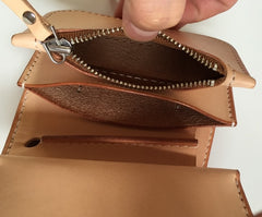Handmade Leather Biker Wallet Mens Cool billfold Chain Wallet Trucker Wallet with Chain