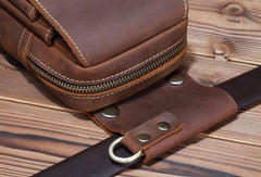 HANDMADE LEATHER MENS WAIST BAG HIP PACK BELT BAG FANNY PACK BUMBAG FOR MEN - iwalletsmen