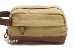 Cool Canvas Leather Mens Zipper Wristlet Bags Vintage Clutch Zipper Bags for Men - iwalletsmen