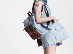 Vintage Canvas Leather Travel Bag Mens Backpack Canvas Canvas School Bag for Men - iwalletsmen