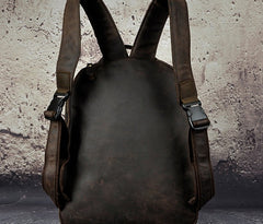 Cool Leather Mens Backpack Vintage Travel Backpack Satchel Backpack for men - iwalletsmen