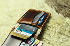 Coffee Vintage Leather Mens Slim Small Wallet Leather Bifold Wallets for Men - iwalletsmen