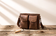 Cool Small Leather Vintage Mens Messenger Bag Shoulder Bags  for Men - iwalletsmen