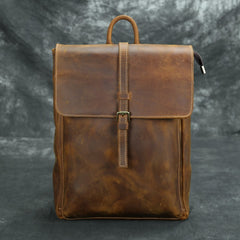14'' Leather Mens Laptop Backpack Satchel Backpack 14'' Travel Rucksack 14'' School Backpack For Men
