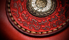 Handmade Leather Mens Tibetan Chain Biker Wallet Cool Leather Wallet Long Clutch Wallets for Men