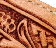 Handmade Leather Mens Cool Tooled Floral billfold Wallet Card Holder Card Wallets for Men