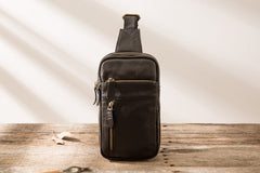 Vintage Leather Mens Sling Bag Sling Shoulder Bag Sling Backpack for men - iwalletsmen
