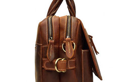 Vintage Cool Leather Briefcase Handbag Business Briefecases Shoulder Bag for men - iwalletsmen