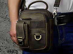 Vintage Leather Belt Pouches for Men Waist Bag BELT BAG Shoulder Bags For Men - iwalletsmen