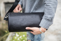 Cool Leather Mens Barrel Shoulder Bags Messenger Bags for Men - iwalletsmen