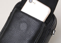 Leather Mens Cell Phone Holster Belt Pouch Mens Waist Bag Shoulder Bag for Men - iwalletsmen