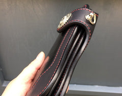 Handmade Leather Biker Wallet Mens Cool Chain Wallet Trucker Wallet with Chain