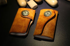 Handmade Leather Mens Cool Key Wallet Car Key Holder Car Key Case for Camel Men - iwalletsmen