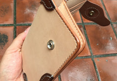 Handmade Leather Biker Wallet Mens Cool billfold Chain Wallet Trucker Wallet with Chain
