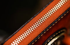 Handmade Leather Small Tibetan Tooled Mens billfold Wallet Cool Chain Wallet Biker Wallet for Men