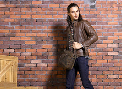 Cool Leather Vintage Mens Messenger Bags Small Shoulder Bags for Men - iwalletsmen