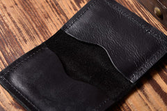 Handmade Leather Mens Cool Wallet Card Slim Wallet Change Coin License Wallet for Men
