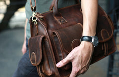 Cool Leather Mens Large Travel Bags Handbag Shoulder Bags for men - iwalletsmen