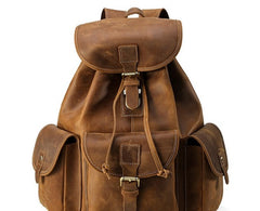 Cool Leather Mens Backpacks Travel Backpack Leather School Backpack for Men - iwalletsmen