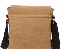 Mens Waxed Canvas Small Side Bag Messenger Bag Canvas Courier Bag for Men - iwalletsmen
