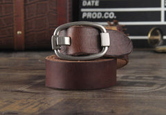 Genuine Leather Punk Rock Biker Trucker Mens Belt Men Black Coffee Belt for Men
