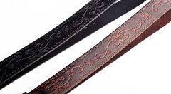 Handmade Genuine Leather Punk Rock Floral Mens Cool Men Biker Trucker Leather Belt