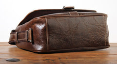 Handmade Genuine Leather Mens Cool Messenger Bag Sling Bag Chest Bag Bike Bag Cycling Bag for men