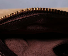 Handmade Genuine Leather Mens Cool Biker Chain Wallet Long Leather Wallet Slim Clutch Wristlet Wallet for Men