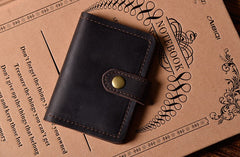 Handmade Leather Mens Cool Wallet Card Slim Wallet Change Coin License Wallet for Men