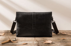 Small Leather Black Mens Cool Messenger Bags Shoulder Bags  for Men - iwalletsmen