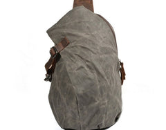 Cool Waxed Canvas Mens Sling Bag Chest Bag One Shoulder Packs for men - iwalletsmen