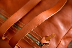 Handmade Leather Mens Women Cool Backpack Sling Bag Large Brown Travel Bag Hiking Bag for men