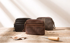Leather Mens Coin Holders Slim Front Pocket Wallet Change Wallet for Men - iwalletsmen