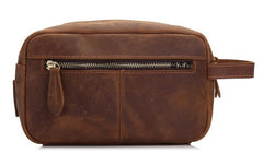 Cool Leather Mens Zipper Wristlet Bag Vintage Clutch Zipper Bags for Men - iwalletsmen