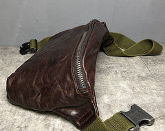 Leather Men Fanny Pack Small Waist Bag Hip Pack Belt Bag Bumbag for Men