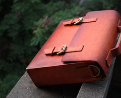 Cool Handmade Leather Mens Briefcase Business Laptop Briefcase for men - iwalletsmen