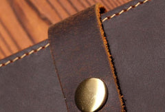 Handmade Mens Leather Small Slim Passport Wallet Vintage Bifold Long Wallet For Men - iwalletsmen