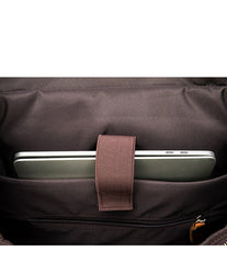 15.6'' Leather Mens Satchel Backpack Laptop Rucksack Vintage School Backpack For Men