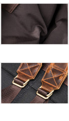 Leather Mens Satchel Backpack 15.6'' Laptop Rucksack Vintage School Backpack For Men