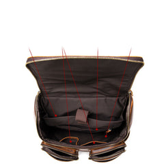 Leather Mens Satchel Backpack 15.6'' Laptop Rucksack Vintage School Backpack For Men